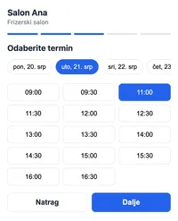 Bookly - odabir termina